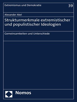 cover image of Strukturmerkmale extremistischer und populistischer Ideologien